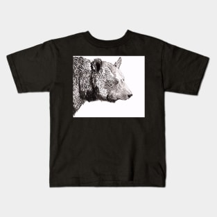 Bear Illustration with ink Kids T-Shirt